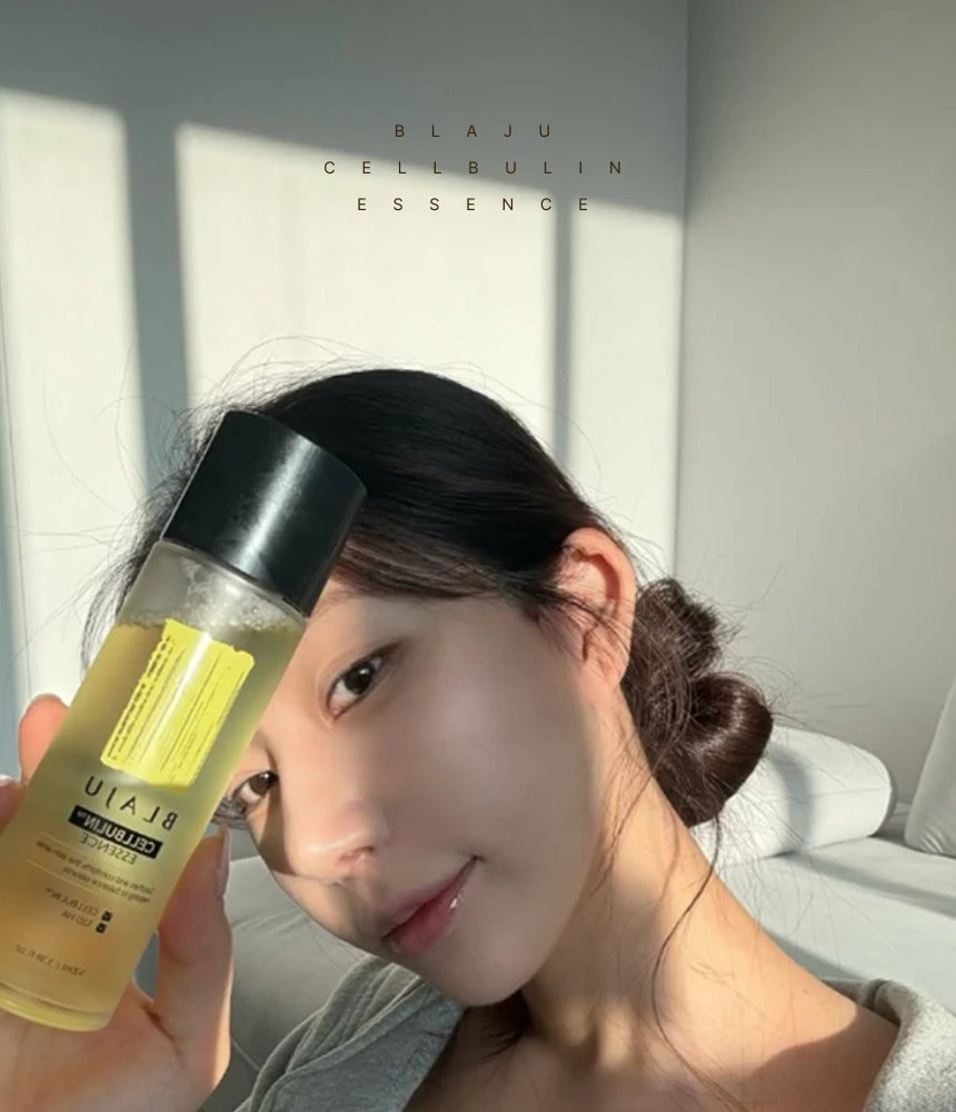 화사한 광채 피부를 가진 모델이 추천하는 블라쥬 셀뷰린 에센스 메인 비주얼입니다